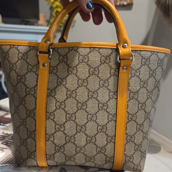 Gucci Beige and Orange Tote Bag - Picture 3 of 10